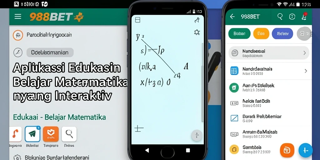 Antarmuka pengguna 988BET yang menarik dan interaktif untuk belajar matematika.