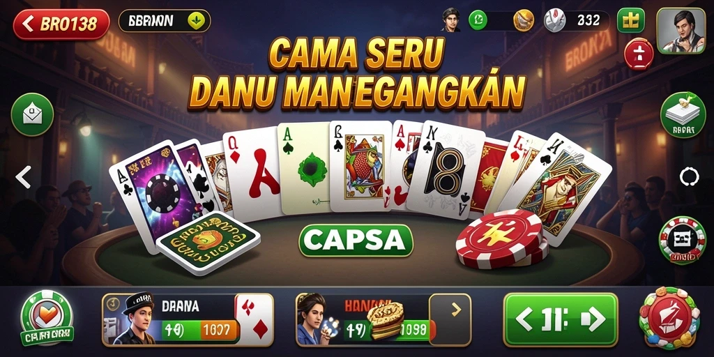Tampilan antarmuka game Capsa BRO138 yang menarik.