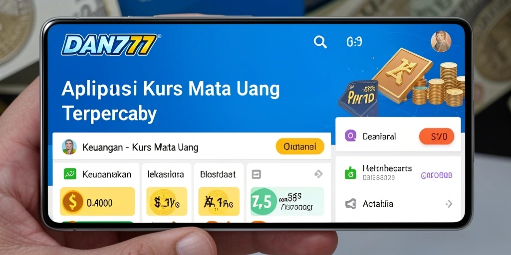 Antarmuka aplikasi DAN777 menampilkan informasi kurs mata uang dengan jelas.
