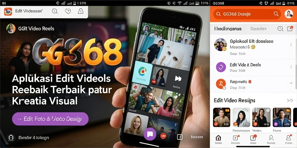 Antarmuka GG368 yang sederhana dan fungsional untuk editing video reels.