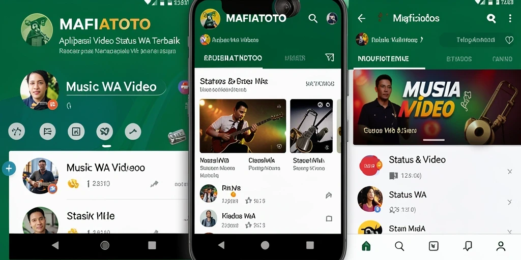 Antarmuka MAFIATOTO dengan pilihan video Status WA yang menarik.