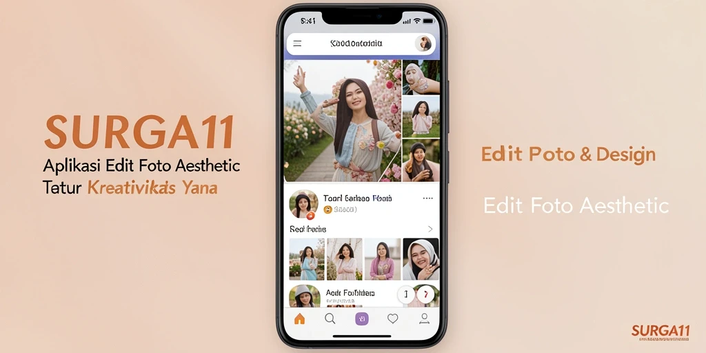 Antarmuka SURGA11 yang user-friendly untuk Edit Foto Aesthetic.