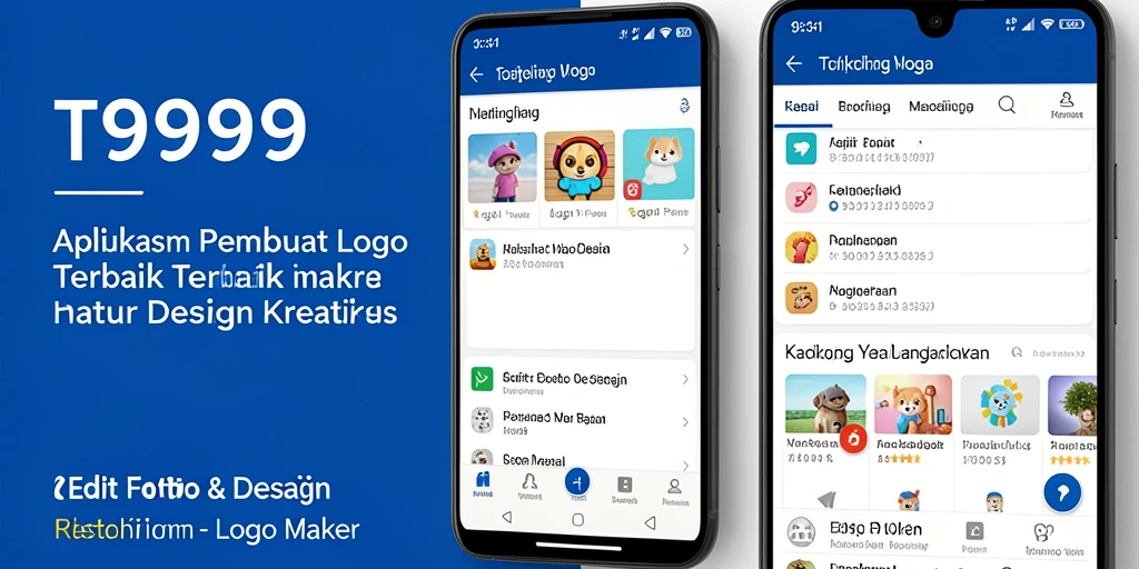 Tampilan antarmuka T9999 yang memudahkan proses desain logo.